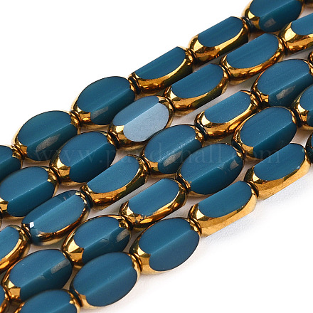 Fili di perle di vetro di colore opaco placcato EGLA-Q127-A01-02E-1