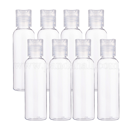Botellas de tapa superior de disco de plástico recargables para mascotas transparentes de 60 ml MRMJ-WH0037-05B-1