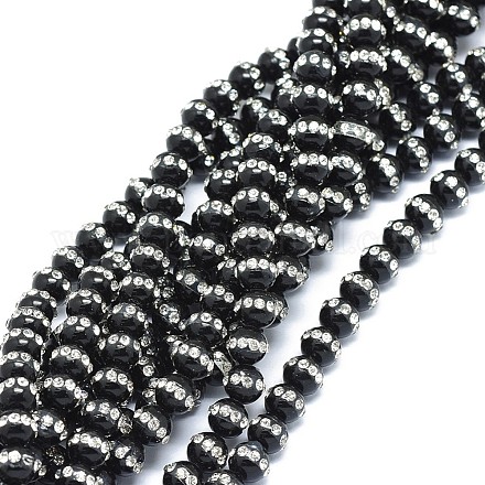 Brins de perles d'onyx noir naturel G-F604-08A-6mm-1