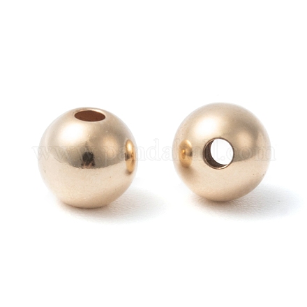 Perles remplies d'or jaune X-KK-G156-4mm-1-1