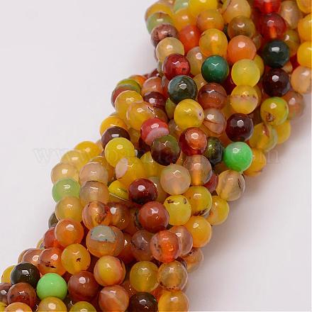 Chapelets de perles en agate rayée naturelle/agate à bandes G-G882-8mm-D05-1