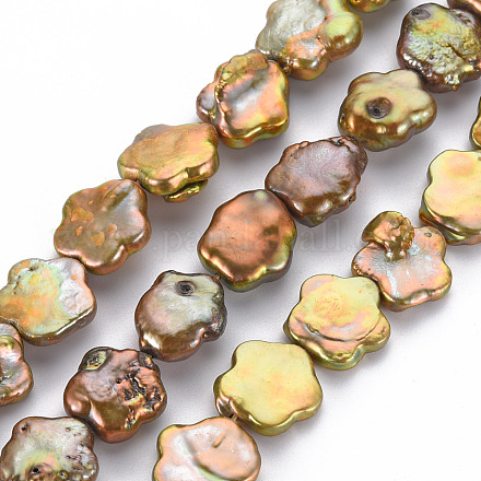 Chapelets de perles en Keshi naturel PEAR-S021-083B-01-1