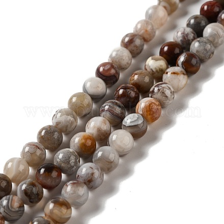 Perles en agate mexicaine naturelle G-E578-02A-1