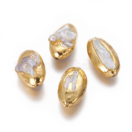 Perlas naturales abalorios de agua dulce cultivadas PEAR-F015-41-1
