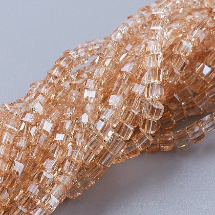 Chapelets de perles en verre électroplaqué EGLA-F121-PL-A01-1