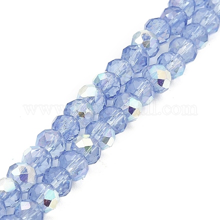 Cuisson des brins de perles de verre transparentes peintes DGLA-A034-J6mm-B09-1