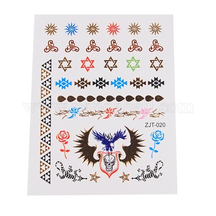 Mixed Shapes Removable Fake Hand Art Temporary Tattoos Paper Stickers AJEW-L044-07-1