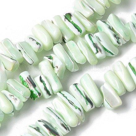 Brins de perles de trocas naturelles teintes&nbsp;SSHEL-C013-09I-1