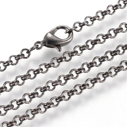 Eisen Rolo Ketten Halskette machen MAK-R015-45cm-B-1