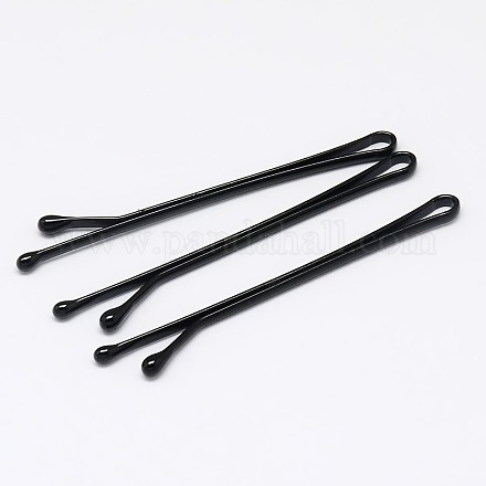 黒焼付け塗装鉄髪ボビーは、単純なヘアピンピン  50x2x2mm  30個/ボード PHAR-O002-01B-01S-1