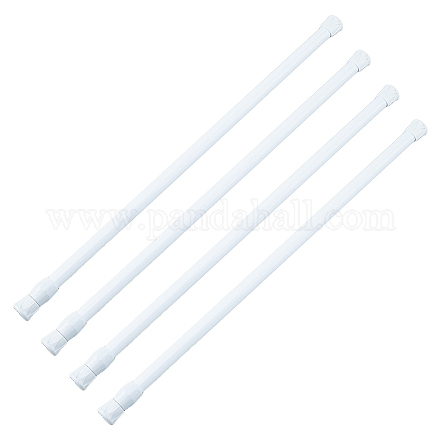 鉄のカーテンロッド  プラスチック製のパーツと  ホワイト  400~710x10~13mm FIND-WH0137-94-1