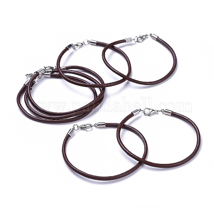 Cowhide Leather Cord Bracelet Making AJEW-JB00016-02-1