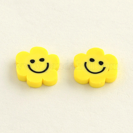 Handmade Flower Polymer Clay Cabochons for Ear Studs Making CLAY-R057-01E-1