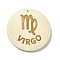 Wood Pendants, Flat Round, Virgo, 40x39x6mm, Hole: 1.6mm