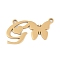 304 Stainless Steel Pendants, Letter & Butterfly Charms, Letter G, 12x22.5x0.9mm, Hole: 1.2mm