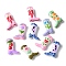 Baking Paint Glass Enamel Beads, Boot with Mxied Pattern, Mixed Color, 24x17x8~8.5mm, Hole: 1.4mm