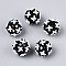 Handmade Polymer Clay Rhinestone and Resin Beads, Round with Butterfly, Black, 18~19mm, Hole: 1.8~2mm