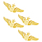 Alloy Brooch, Badge with Wing, Golden, 22.5x59x2mm