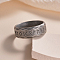 Viking Rune Stainless Steel Finger Rings for Men, Antique Silver, 8mm, US Size 12 1/4(21.5mm)