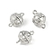 Brass Magnetic Clasps with Loops, Round, Platinum, 15x10mm, Hole: 0.5mm