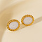 Minimalist Oval Stainless Steel Stud Earrings, Real 18K Gold Plated, 15x13mm