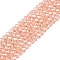 Electroplate Glass Beads Strands, Pearl Luster Plated, Faceted, Rondelle, Dark Salmon, 2.3~2.7x2mm, Hole: 0.4mm, about 135~140pcs/strand, 26~27cm