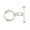 Brass Toggle Clasps, Ring, Platinum, Ring: 18.5x14.5x3mm, Hole: 2.5mm, Bar: 21x6x3mm, Hole: 2.5mm