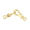 Brass Hook and S-Hook Clasps, Umbrella, Real 18K Gold Plated, 24.5mm