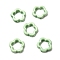 Flower Hollow Glazed Porcelain Bead Frame, Floral Ceramic Beads, Light Green, 15.5x16x5mm, Hole: 2.5mm