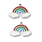 304 Stainless Steel Charms, with Enamel, Cloud & Rainbow Charm, Stainless Steel Color, 10.5x15x1.5mm, Hole: 1mm