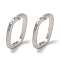 Brass Twister Clasps, Platinum, 23x17x2.5mm, Hole: 18mm