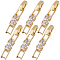 6Pcs Brass Pave Clear Cubic Zirconia Watch Band Clasps, Long-Lasting Plated, Cadmium Free & Lead Free, Real 18K Gold Plated, 27mm
