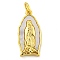 Real 18K Gold Plated Brass Pendants with Shell and Jump Rings, Religion Virgin Mary, Human, 19x9.5x2.5mm, Hole: 3mm