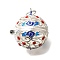 Rack Plating Brass Enamel Bead Cage Pendants, Cadmium Free & Lead Free, Long-Lasting Plated, Pig Nose, Silver, 22.5x17.5x20.5mm