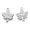Non-Tarnish 201 Stainless Steel Pendants, Leaf, Stainless Steel Color, 20.5x15.5x2mm, Hole: 2mm