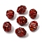 Handmade Millefiori Glass Beads, Nuggets, Faceted, Red, 21~22x17~18x17~18mm, Hole: 1mm