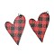 PU Leather Big Pendants, with Iron Ring, Valentine's Day Collection, Heart, 54x36x2mm, Hole: 5mm
