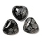 Natural Snowflake Obsidian Cabochons, Heart, 15x15x6mm
