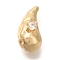 Brass Micro Pave Cubic Zirconia Pendants, Teardrop Shape Charms, Golden, 11x5.5x7mm, Hole: 1.2mm