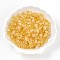 Frosted Transparent Acrylic Beads, Flower, with Gold Foil , Gold, 5.5~6x3mm, Hole: 1.5mm, about 1086pcs/50g