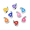 CCB Plastic European Beads, Large Hole Beads, Enamel Style, Pear, 14x10.5x9mm, Hole: 5mm