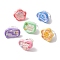 6Pcs 6 Styles Opaque Resin Adjustable Rings, Mixed Shape, Mixed Color, US Size 7 1/4(17.5mm), 1pc/style