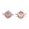 Brass Micro Pave Cubic Zirconia Links connectors, Star, Clear & Sky Blue, Rose Gold, 30x24.5x4.2mm, Hole: 1.4mm