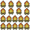 20Pcs Polyester Clothing Patches, Bonfire, Gold, 40x30x2mm