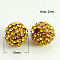 Resin Rhinestone Beads, Grade A, Round, Topaz, 10mm, Hole: 2mm