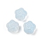Transparent Glass Beads, Flowers Rose, Baking Paint, Light Blue, 11.5x12x8.5mm, Hole: 1.2mm