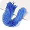 Transparent Painted Glass Beads Strands, Faceted, Rondelle, Blue, 3.4x2.6mm, Hole: 0.5mm, about 135~140pcs/strand, 32~34cm