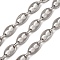 304 Stainless Steel Oval Link Chains, Unwelded, Stainless Steel Color, 13.5x8x1.3mm