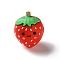 Silicone Beads, Red, Focal Beads, Strawberry, 26x21mm, Hole: 3.5mm