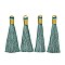 Polyester Tassel Pendants, Dark Turquoise, 80~83x7~8mm, Hole: 5~7mm
